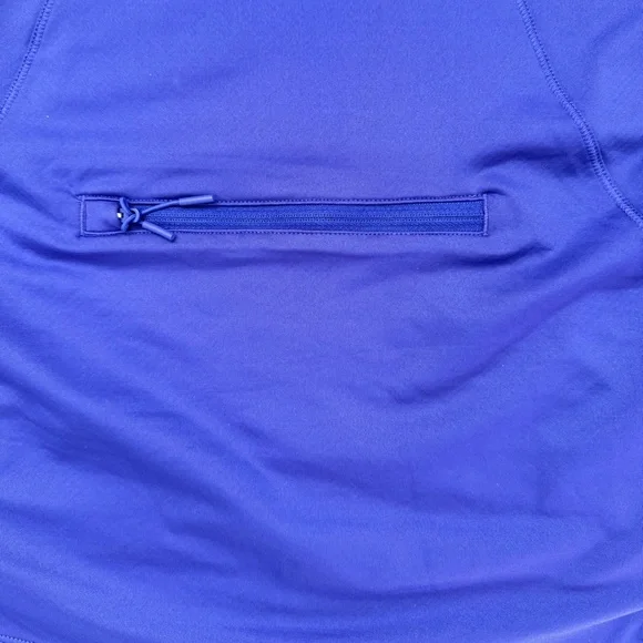 ATHLETA 1/4 Zip with Thumb Holes and Back Zipper Pocket Size Small Purple - Picture 7 of 10